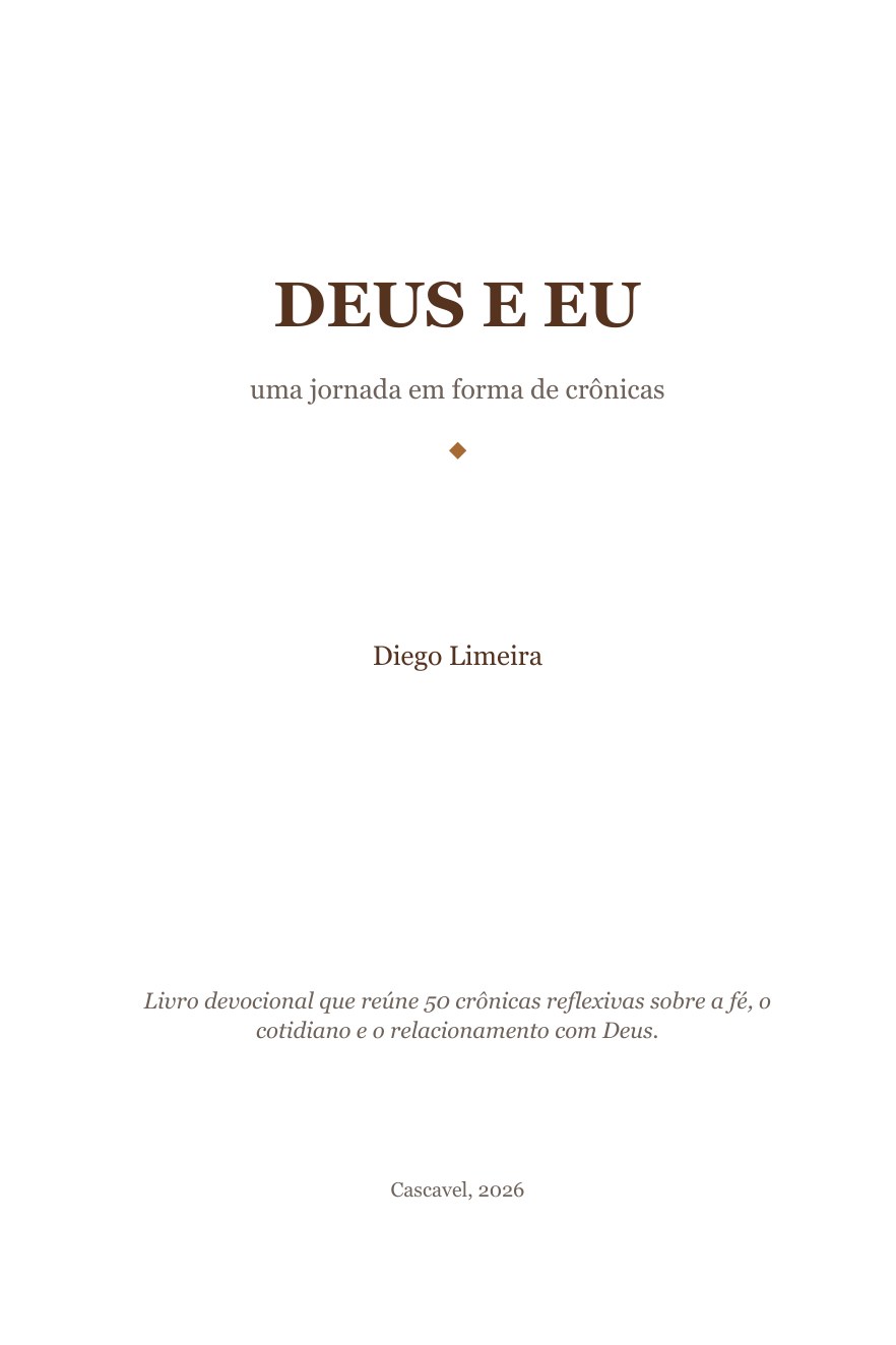 Página de abertura do livro DEUS E EU