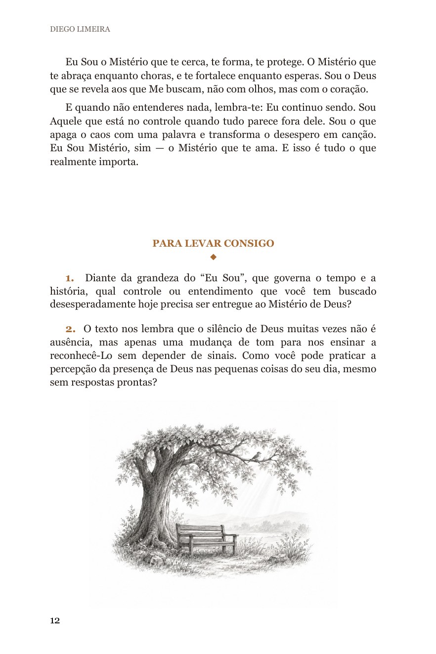 Página real com perguntas para reflexão